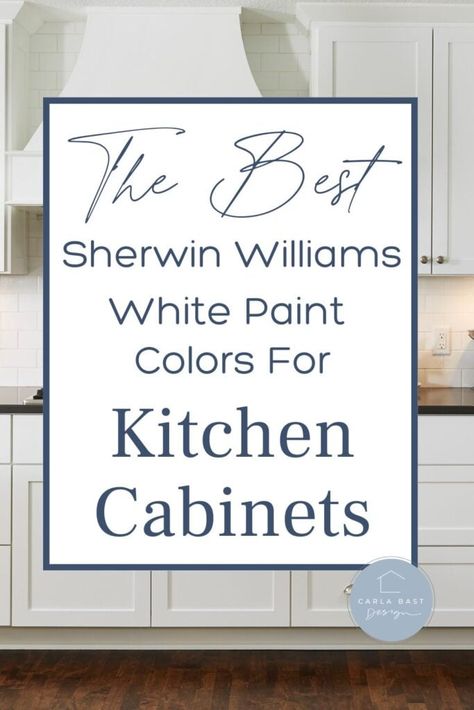 best-sherwin-williams-white-paint-color-for-kitchen-cabinets Sherwin Williams Cabinet Paint, Best Sherwin Williams White, Sherwin Williams White Paint Colors, Sherwin Williams White Paint, Paint Colors For Kitchen Cabinets, Colors For Kitchen Cabinets, Paint Colors For Kitchen, Pure White Sherwin Williams, Off White Kitchen Cabinets