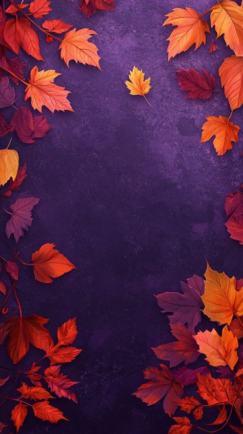 Dark Purple Iphone Background, Purple Fall Wallpaper Iphone, Purple Autumn Wallpaper, Purple Thanksgiving Wallpaper, Fall Purple Wallpaper, November Phone Background, Purple Fall Wallpaper, Purple Fall Aesthetic, Orange And Purple Aesthetic