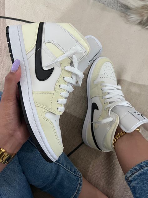 Coconut Milk Jordans, Jordan 1s For Women, How To Style Jordans, Styling Jordans, Vanilla Color, Wmns Air Jordan 1, Air Jordan 1s, Jordan 1s, Hype Shoes