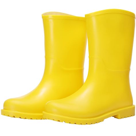 PRICES MAY VARY. 100% WATERPROOF formed in one piece womens rain boots mid calf Completely waterproof Comfortable lining Cotton lining & Removable insole keep your feet dry, clean and comfortable for all days. VERSATILE STYLISH Wearing light garden rain boots, you can walk comfortably on rainy days, wash cars, camp, work on farms, and hike. DURABLE RUBBER SOLE Non-slip soles allow you to walk safely on muddy roads Choosing a freshman size， will bring you a better wearing experience Choosing a fr Rain Boots Aesthetic, Honk Jr, Coraline Costume, Object Head, Yellow Rain Boots, Walk Safe, Boots Mid Calf, Garden Boots, Halloween Wallpaper Cute