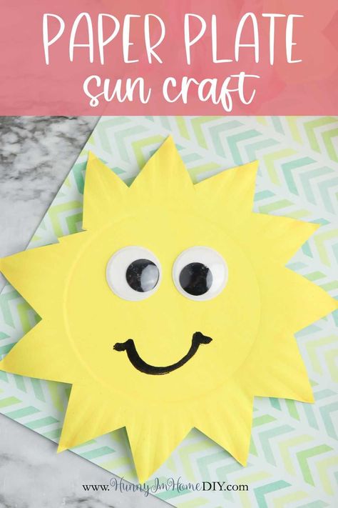 Learn how to make a paper plate sun with these step by step instructions! It's a simple craft for kids to make this spring or summer and perfect for preschoolers and kindergartners. Put it together at home or in the classroom for an easy DIY using just three supplies. Paper Plate Sun Craft, Paper Plate Sun, Fun Preschool Crafts, Sun Craft, Snowflake Making, Summer Preschool Crafts, Spring Crafts Preschool, Winter Crafts Preschool, Sun Crafts