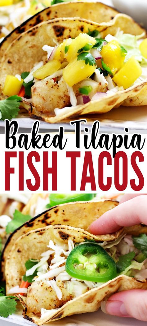 Talipia Recipes Healthy Dinners, Fish Tacos Recipe Tilapia, Fish Taco Marinade Tilapia, Oven Fish Tacos, Cooking Talipa Fish In Oven, Easy Tilapia Fish Tacos, Fish Tacos Oven Baked, Macro Friendly Tilapia Recipes, Heart Healthy Tilapia Recipes