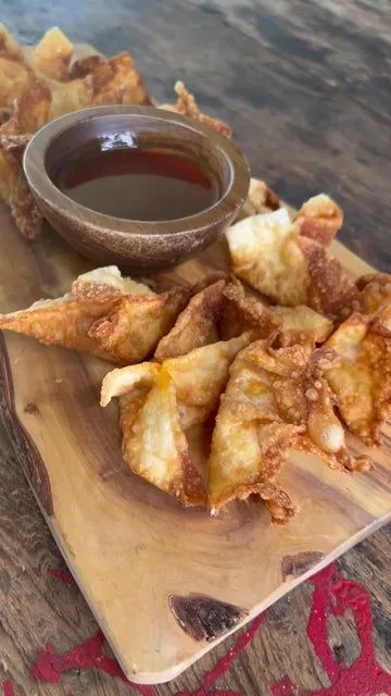 Cajun Appetizers, Eggroll Recipe, Crawfish Boudin, Cheese Wontons, Cream Cheese Wontons, Meal Planning Menus, Egg Roll Recipes, Wonton Wrappers, Sweet And Sour Sauce