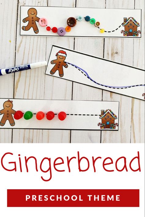 Gingerbread Sensory Preschool, Gingerbread Man Activities Preschool Fine Motor, Gingerbread Gross Motor Activity, Gingerbread Men Activities For Preschool, Gingerbread Theme For Toddlers, Ginger Bread Activities For Preschool, Gingerbread Fine Motor Activities, Gingerbread Centers Preschool, Gingerbread Men Crafts Preschool