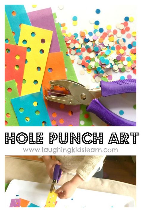 Complex Crafts For Kids, Hole Punch Art, Hole Punch Crafts, Contact Paper Crafts, Picture Template, Fine Motor Development, Fine Motor Activities For Kids, Motor Development, Fine Motor Skills Activities