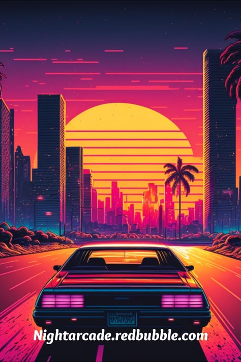 Neon Miami Aesthetic, Miami Vice Graphic Design, Vice City Tattoo, Miami Vice Tattoo, Miami Graphic Design, 90s Aesthetic Design, Miami Vice Wallpaper, Bmw Z4 Tuning, Vice City Aesthetic