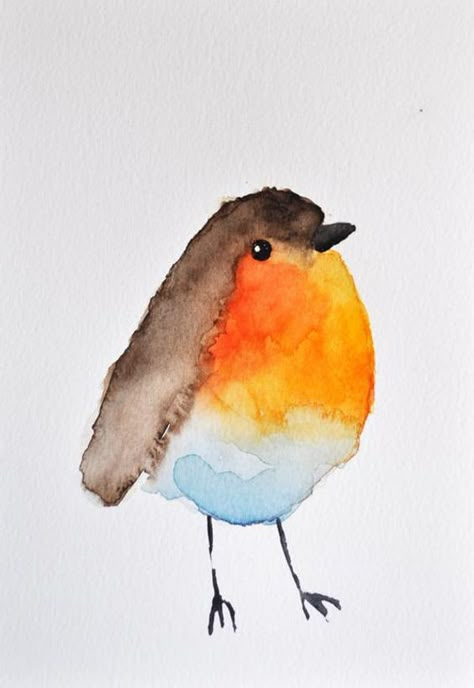 Watercolor Robin, Step By Step Watercolor, Watercolor Birds, Watercolor Paintings For Beginners, Watercolour Inspiration, Soyut Sanat Tabloları, Watercolor Paintings Easy, 수채화 그림, Watercolor Art Lessons