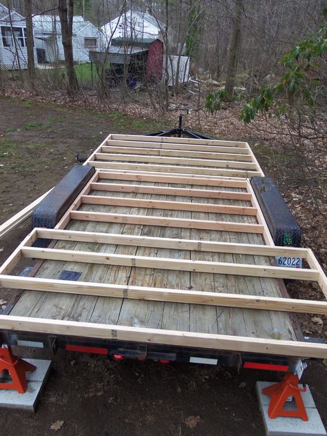 Another Tiny House Story: Subfloor Framing Completed Diy Teardrop Trailer, Homemade Trailer, Tiny House Camper, Hut House, Diy Tiny House, Small Tiny House, Tiny House Trailer, Building A Tiny House, Campervan Life