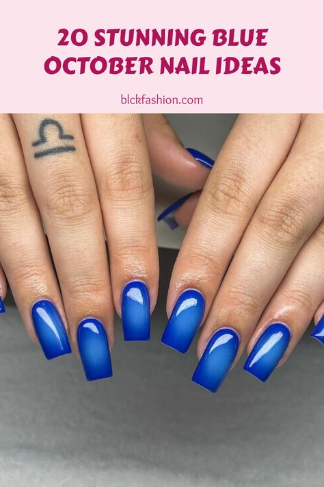 Looking for jaw-dropping nail inspiration? Check out these 20 stunning Blue October nail designs! From soothing pastels to electrifying hues, there's a design for every mood. Whether you're going for a stylish look or a fancy event, these ideas will elevate your nail game. Try incorporating interesting textures or nail art techniques to make your manicure stand out even more! Perfect for any occasion, these designs are ready to inspire your next nail appointment or DIY project. Get ready to show your true colors! October Nail Ideas, October Nail Designs, Blue Stiletto Nails, Sky Blue Nails, Cheetah Print Nails, Interesting Textures, Nail Appointment, Fancy Event, Latest Nail Designs