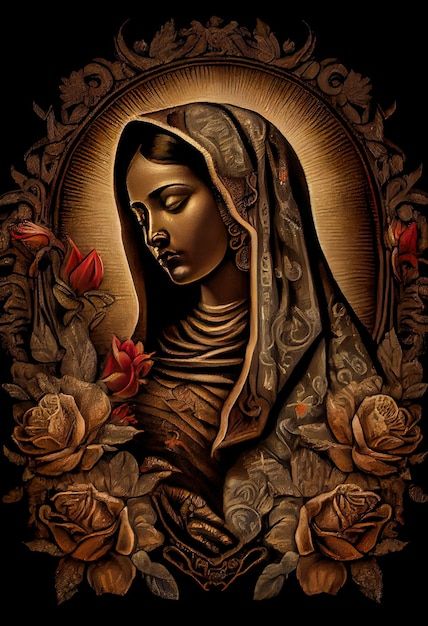 Virgen De Guadalupe Tattoo Ideas, Mother Mary Wallpaper, Guadalupe Tattoo, Virgin Mary Picture, Mother Mary Tattoos, Angel Sculpture Art, Americana Tattoo, Lady Guadalupe, Mexican Art Tattoos