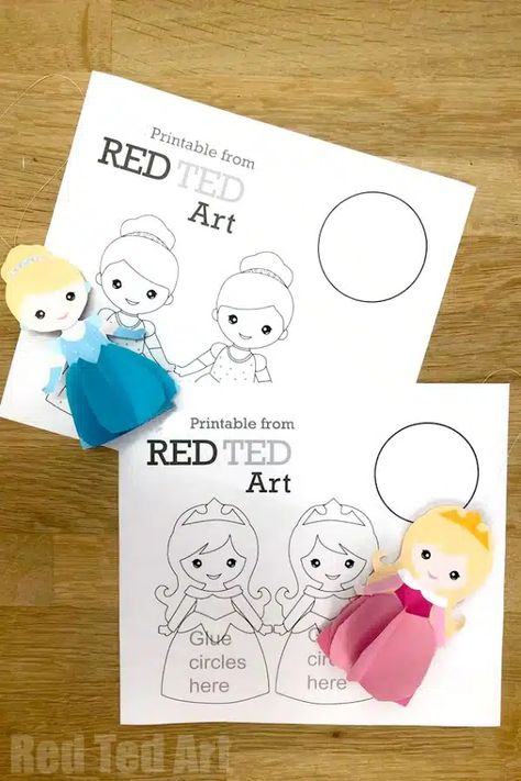 3d Princess Paper Doll Colouring Pages - Red Ted Art - Kids Crafts 3d Princess, Princess Paper Dolls, Princess Christmas, Princess Crafts, Princess Diy, Princess Coloring Pages, Princess Coloring, Paper Ornaments, Princess Dolls