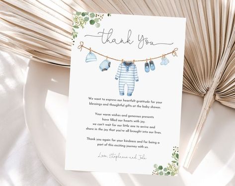 How to Throw a Baby Shower No One Will Forget - Lady Celebrations Thank You Notes Baby Shower Gifts, Thank You Cards For Baby Shower Gifts, Baby Shower Thank You Notes, Baby Shower Thank You Cards Wording, Laundry Blue, Boy Baby Clothes, Baby Thank You Cards, Baby Kleidung, Baby Shower Thank You Cards