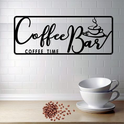 Metal Coffee Bar Sign Coffee Time Sign Coffee Sign Wall Art Black Coffee Wall Decor Bar Wall Art Sculpture Cafe Theme Modern Wall Decor Home Office Kitchen , Coffee Bar, Coffee Beans, Coffee Mugs (NO.3.Coffee time) Metal Coffee Bar, Coffee Bar Kitchen, Cafe Theme, Coffee Bar Sign, 3 Coffee, Coffee Wall Decor, Coffee Sign, Coffee Wall, Coffee Bar Signs