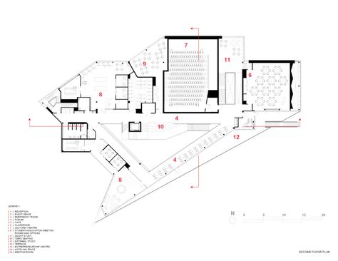 Trent University Student Center - Education Snapshots University Plan, Arch Diagram, Trent University, Faculty Of Architecture, Student Lounge, Landscape Architecture Plan, Metal Building Designs, Campus Design, Urban Design Plan