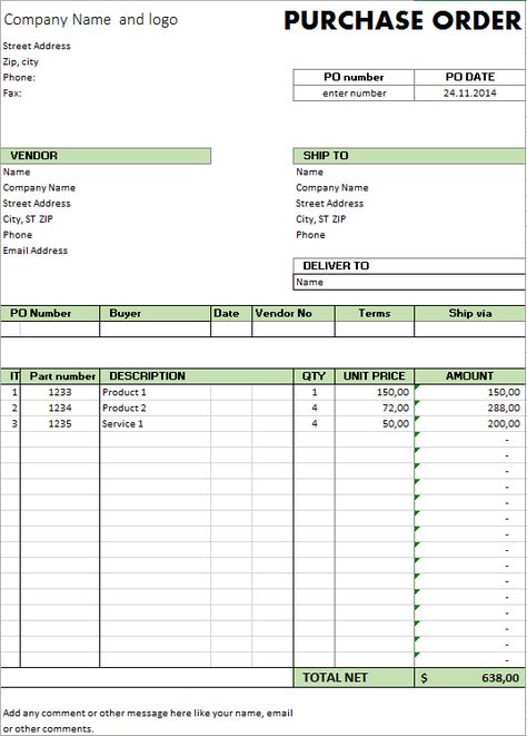 Excel Template - Free Purchase Order Template for Microsoft Excel by ExcelMadeEasy Purchase Order Template Excel, Invoice Format In Excel, Purchase Order Template, Purchase Order Form, Order Template, Invoice Format, Order Letter, Library Photos, Invoice Template Word