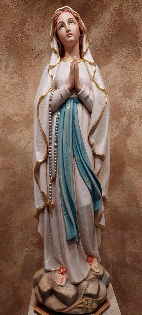 Mother Mary Of Lourdes, Catholic Artwork, Blessed Mother Statue, Mother Mary Images, Jesus And Mary Pictures, Fayetteville Nc, Our Lady Of Lourdes, Christian Devotions, Holy Mary