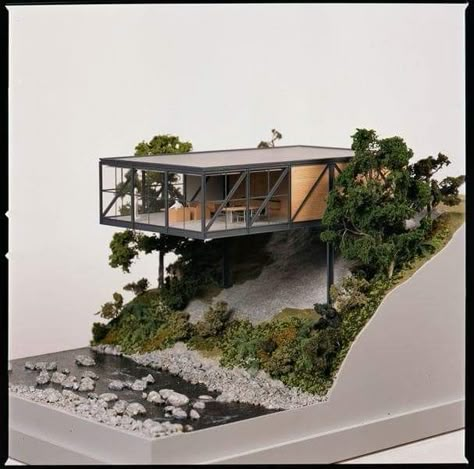 Slope House, Architectural Scale, Hillside House, House On Stilts, Container Architecture, Container House Design, Forest House, Art Garden, A Hill