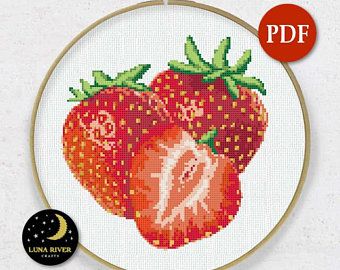 Cross stitch pattern strawberries | Etsy Strawberry Cross Stitch, Cross Stitch Fruit, Dragon Cross Stitch, Nature Cross Stitch, Cat Cross Stitch Pattern, Cross Stitch Bird, Cat Cross Stitch, Cross Stitch Funny, Needlepoint Patterns