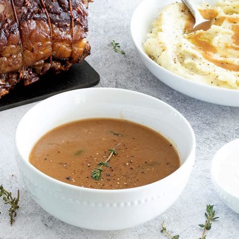 Prime Rib Gravy - Foodie and Wine Prime Rib Gravy From Drippings, Prime Rib Roast Gravy Recipe, Gravy For Prime Rib Roast, Prime Rib Gravy Recipe, Gravy For Prime Rib, Prime Rib Gravy, Gravy No Drippings, Recipe For Prime Rib, Crusted Prime Rib Recipe