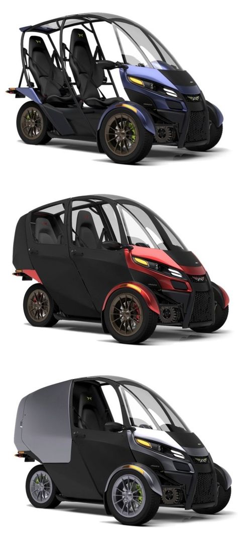 Arcimoto SRK, Open, Closed, Transporter | Electric cars, Small electric cars, Vehicles Small Electric Cars, Three Wheeled Car, Electric Cargo Bike, Best Electric Bikes, Electric Trike, Microcar, Old Pickup Trucks, Concept Car Design, Cargo Bike