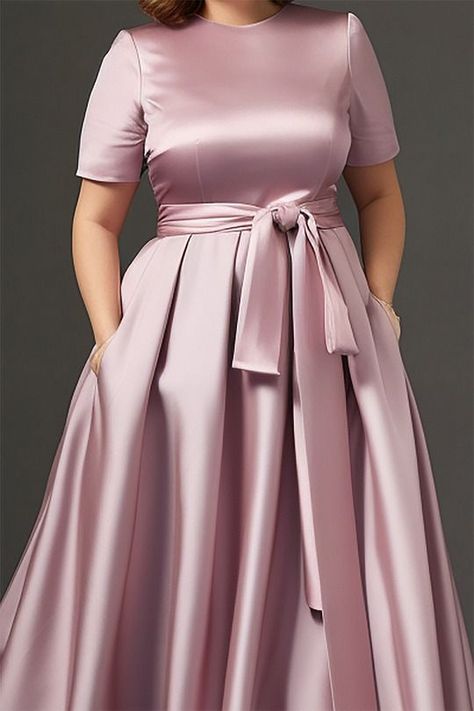 Dresses For Medium Size Women, Party Dress Classy Elegant, Plus Size Satin Dress, Wedding Dresses Purple, Formal Dress For Wedding, Maxi Dresses With Sleeves, Purple Cocktail Dresses, Formal Dresses Black, Dress For Church