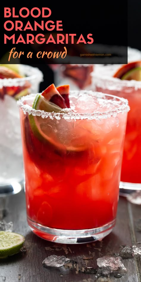 Margaritas For A Crowd, Blood Orange Margarita, Margarita Drink, Spicy Cocktail, Tequila Margarita, Batch Cocktails, Frozen Margaritas, Orange Drinks, Tequila Drinks