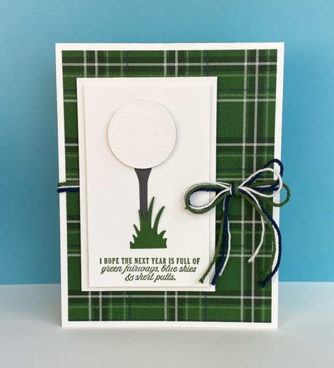 Su Golf Cards, Cards With Golf Theme, Stampin Up Golf Cards, Golf Thank You Cards, Golf Birthday Cards For Men, Diy Golf Birthday Cards, Golf Birthday Cards Handmade, Golf Cards Handmade, Golf Birthday Cards