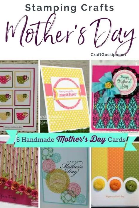 6 Handmade Mother’s Day Cards – Stamping #stampingcards #mothersdaycardideas #mother'sdaycards Handmade Mothers Day Cards, Mothersday Cards, Rainy Day Crafts, Mother's Day Cards, Mom Cards, Handmade Kids, Classroom Crafts, Mother's Day Diy, Kids' Crafts