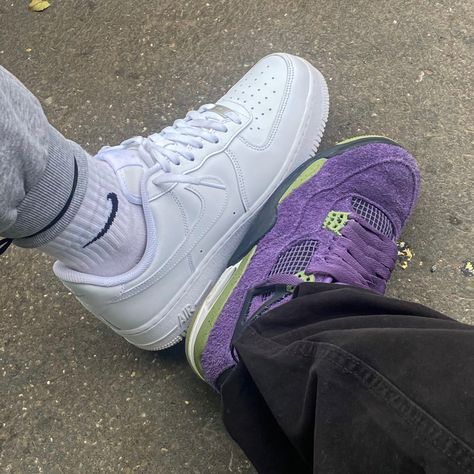 Jordan 4 Canyon Purple Jordan 4 Canyon Purple Outfit, Jordan 4 Canyon Purple, Jordan 4s, Cheap Jordans, Purple Outfits, Cool Outfits For Men, Air Jordan 4 Retro, Factory Outlet, Nike Jordan