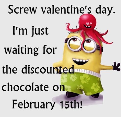 Waiting For Discounted Valentines Day Candy Happy Valentines Day Funny, Quotes Valentines Day, Valentines Quotes Funny, Valentines Memes, Happy Valentine Day Quotes, Valentines Day Memes, Funny Minion Pictures, Valentines For Singles, Minion Pictures