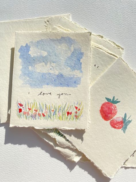 Valentin Cards Handmade, Gift Card Handmade, Boyfriend Art Ideas, Watercolor Paintings For Boyfriend, Handmade Card Ideas For Boyfriend, Sweet Cards For Boyfriend, Valentines Cards Handmade For Friends, Watercolor Painting For Boyfriend, Valentines Day Card Aesthetic