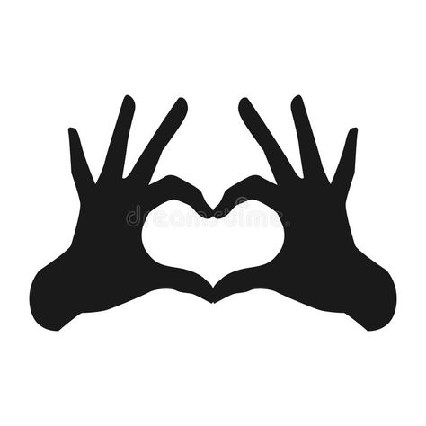 Two Hands Making A Heart, Heart Shape Illustration, Hands Making A Heart, Heart Hand Sign, Sign Language Art, Graphic Business, Painted Window Art, Hand Silhouette, Hand Clipart