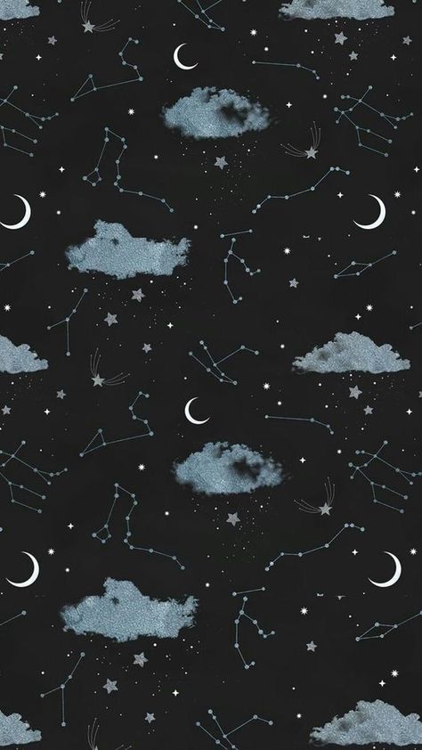 Wallpaper Pattern, Black Wallpaper, Night Sky, Black Background, Stars, Pattern, Blue, White, Black