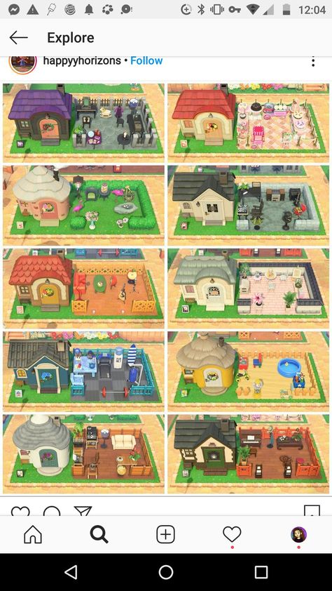 House Location Animal Crossing, Animal Crossing Tile Design, Acnh Stores Layout, Acnh Yards Ideas, Acnh House Layout Ideas Map, House Design Acnh Exterior, Beginner Acnh Ideas, Basic Animal Crossing Island, Animal Crossing Land Ideas