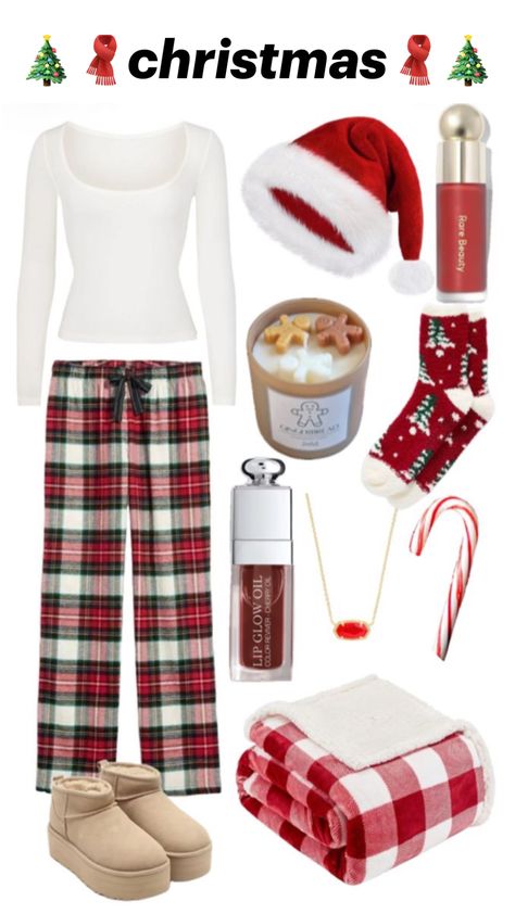 #christmas2024 #fypp Cute Christmas Morning Outfits, Christmas Outfit Ideas Teens, Xmas Outfits Aesthetic, Christmas Pajama Pants Outfit, Cute Cozy Christmas Outfits, School Christmas Outfits, Outfits For Christmas Day, Christmas Aesthetic Outfit Ideas, Christmas Pjs Ideas