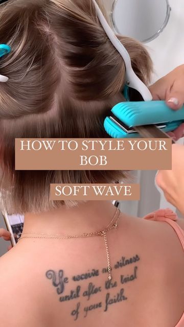 Hot To Style Short Hair Bobs, Beach Waves On Short Bob, Waving Short Hair Tutorial, Soft Waves On Short Hair, How To Style Short Hair Bob Beach Waves, How To Style Short Hair Bob Beach Waves Flat Irons, Curling A Short Bob Tutorials, How To Style Short Textured Hair, How To Use Flat Iron On Short Hair