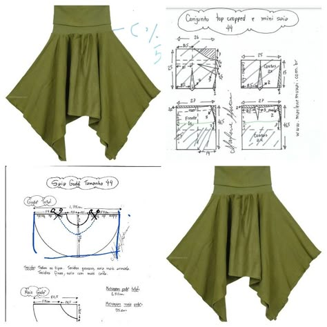 Diy Asymmetrical Skirt, Asymmetrical Skirt Pattern, Flared Skirt Pattern, Pola Rok, Diy Belt For Dresses, Backpack Pattern Sewing, Pattern Dress Women, Fashion Design Patterns, Diy Vetement