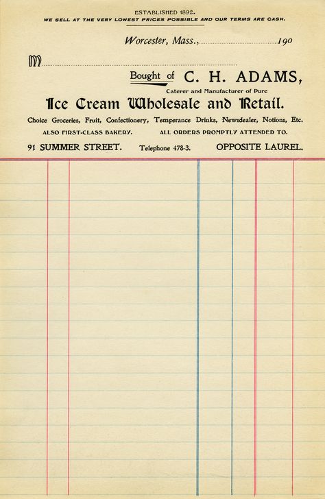 free vintage ephemera, antique invoice, printable receipt, old paper, old fashioned grocery receipt Papel Vintage, Foto Transfer, Free Vintage Printables, Old Design, Vintage Junk Journal, Images Vintage, Scrapbook Printables, Invoice Template, Printable Image