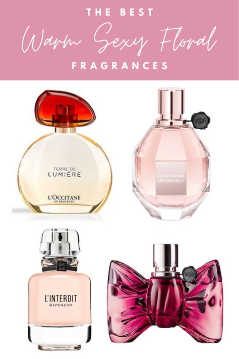 The best warm sexy floral fragrances for when you want to feel feminine, flirty, or fierce! They're florals mixed with extra sweet and spice. Warm Floral Perfume, Fragrance Quote, Magical Girl Aesthetic, Fragrances Perfume Woman, Makeup Rooms, Best Fragrances, Makeup Swatches, Womens Fragrances, Floral Fragrance