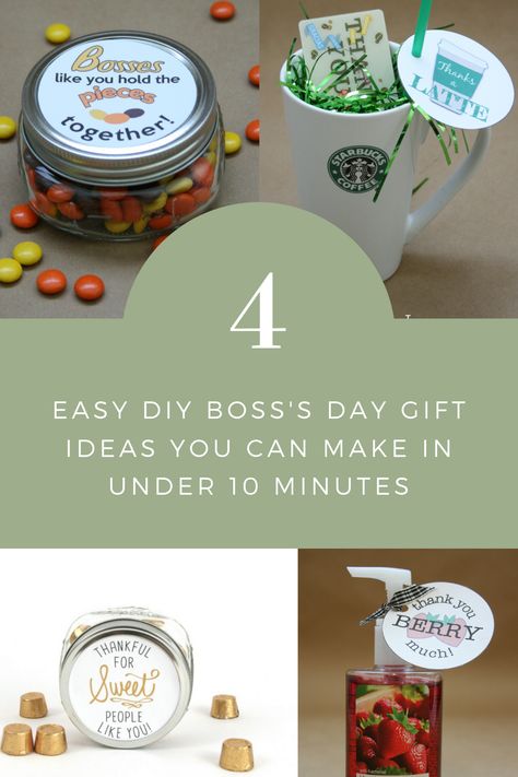 EASY DIY BOSS'S DAY GIFT IDEAS YOU CAN MAKE IN UNDER 10 MINUTES Boss’s Day Gift Ideas Diy, Bosses Day Gifts Diy, Bosses Day Theme Ideas, Diy Boss Gift Ideas, Diy Gifts For Boss Women, Boss’s Day Gifts, Diy Bosses Day Gifts Ideas, Happy Bosses Day Ideas, National Boss Day Gifts