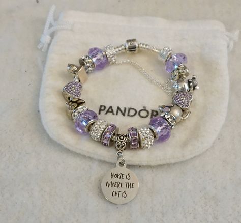 Cat Butt, Cat Lover, Crazy Cat Lady - Authentic Pandora bracelet Pandora Pink, Cat Dishes, San Clemente, Life Hack, Crazy Cat, Purple Crystals, Pandora Bracelets, Bracelet Clasps, Heart Beads