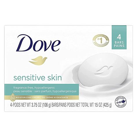 Amazon.com : (PACK OF 4 BARS) Dove Unscented Beauty Soap Bar: SENSITIVE SKIN. Hypo-Allergenic & Fragrance Free. 25% MOISTURIZING LOTION & CREAM! Great for Hands, Face & Body! (4 Bars, 3.5oz Each Bar) : Beauty & Personal Care Dove Bar Soap, Dove Bar, Dove Beauty Bar, Dove Soap, Gentle Face Cleanser, Foaming Body Wash, Dove Beauty, Dove Body Wash, Soap For Sensitive Skin