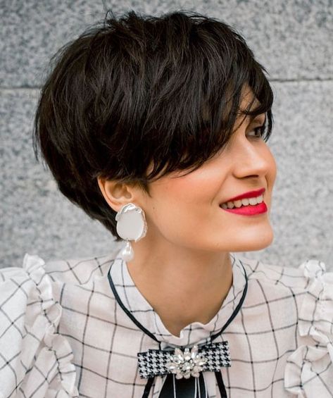 Long Tousled Layered Brunette Pixie Brunette Pixie, Longer Pixie Haircut, Long Pixie Hairstyles, Fine Straight Hair, Pixie Bob Haircut, Long Pixie Cuts, Short Hairstyles For Thick Hair, Long Pixie, Haircut For Thick Hair