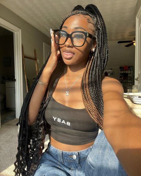 Big Box Braids Hairstyles, Box Braids Hairstyles For Black Women, Cute Braided Hairstyles, Cute Box Braids Hairstyles, Quick Braided Hairstyles, Protective Hairstyles Braids, Box Braids Styling, Pretty Braided Hairstyles, Hairdos For Curly Hair