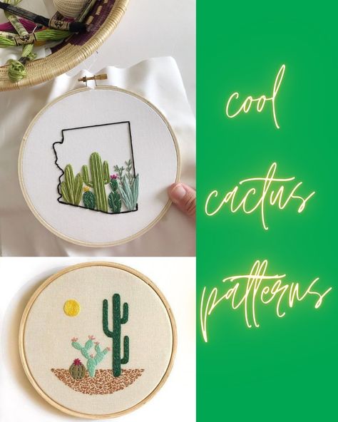 Saguaro Cactus Embroidery, Cactus Embroidery Pattern Free, Desert Embroidery Pattern, Western Embroidery Designs, Cactus Embroidery Pattern, Desert Embroidery, Embroidery Cactus, Embroidery Patterns Free Templates, Southwestern Embroidery