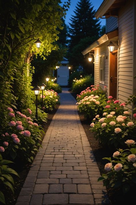 Oùt Side Garden, Front Home Garden Ideas, Classic Backyard Landscaping, Side Yards Ideas Between Houses, Manicured Gardens Landscaping, Garden Exterior Design, Houses With Hydrangeas, Front Landscaping Ideas Curb Appeal, Front House Garden Design