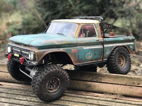 My First SCX10ii - Chevy C10 Rc Rock Crawler, Trailer Hitch Accessories, Rc Cars And Trucks, Rat Rods Truck, Rc Truck, Power Wagon, Chevy C10, Rock Crawler, Scale Models Cars