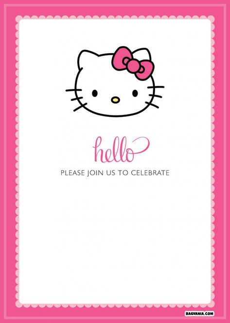 Free Printable Hello Kitty Birthday Invitations – FREE Printable Birthday Invitation Templates – Bagvania Kitty Birthday Invitations, Hello Kitty Birthday Invitation, Hello Kitty Invitation, Hello Kitty Invitation Card, Kitten Ideas, Printable Hello Kitty, Hello Kitty Birthday Invitations, Project Layout, Hello Kitty Baby Shower