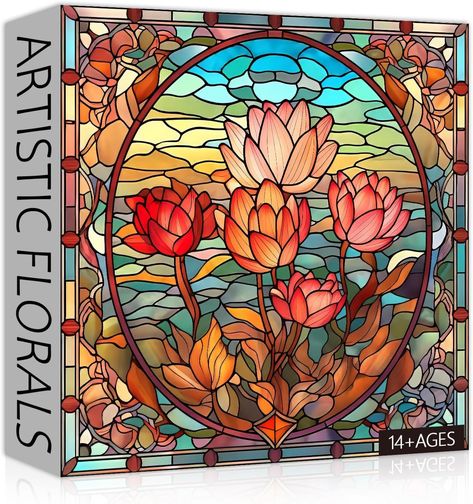 Amazon.com: PICKFORU Stained Glass Flower Puzzles for Adults 1000 Pieces, Art Puzzles Floral, Impossible Hard Challenging Puzzles for Adults, Colorful Stained Glass Jigsaw Puzzle Garden as Wall Art Decor : Toys & Games Hardest Jigsaw Puzzle, Flower Puzzles, Stained Glass Flower, Difficult Puzzles, Puzzles For Adults, Stained Glass Flowers, Puzzle Art, Glass Flowers, Home Wall Art