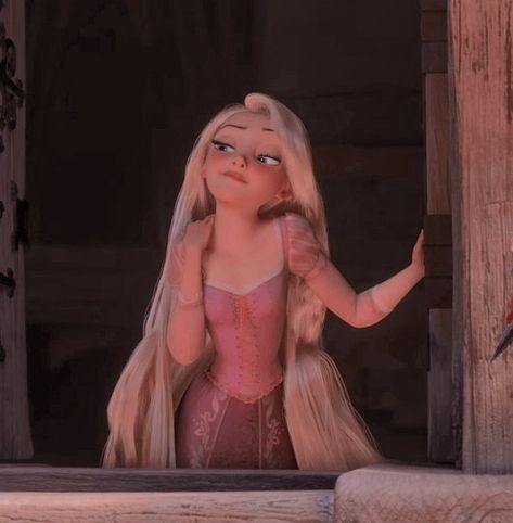 Cartoon Girl, Rapunzel, A Girl, Blonde Hair, Blonde, Disney, Hair, Pink